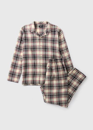 Ecru Check Brushed Pyjama Set