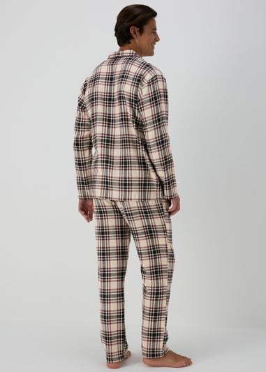 Ecru Check Brushed Pyjama Set