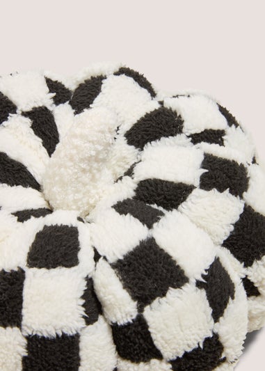 Black Checkerboard Pumpkin Cushion