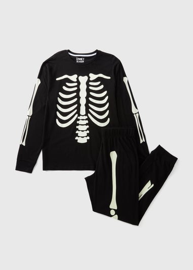 Black Glow In The Dark Skeleton Pyjama Set