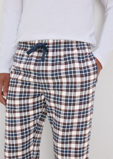 Ecru Check Pyjama Bottoms