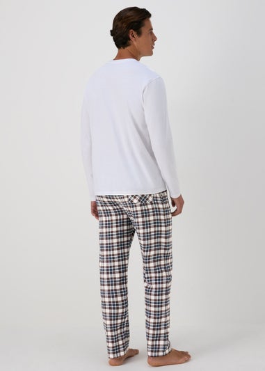 Ecru Check Pyjama Bottoms