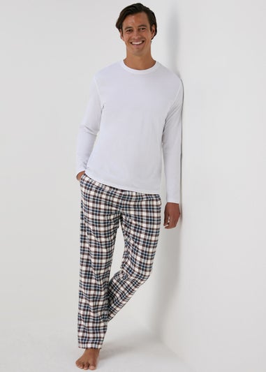 Ecru Check Pyjama Bottoms