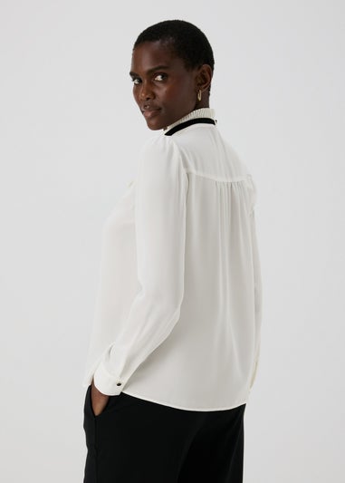 Et Vous White Neck Tie Blouse