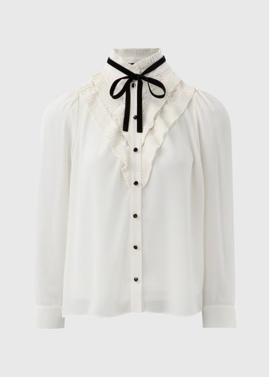 Et Vous White Neck Tie Blouse