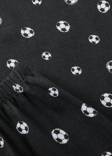 Boys Black Textured Football Pyjama Set (10-12yrs)