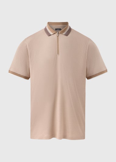 Stone Modal Zip Polo Shirt