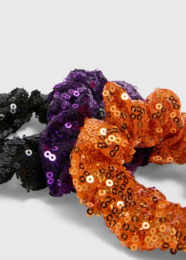 3 Pack Halloween Multicoloured Scrunchies