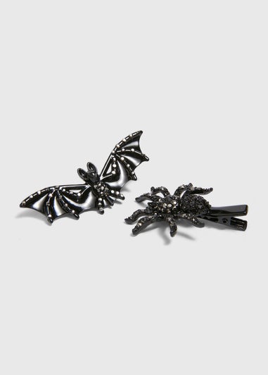 2 Pack Halloween Black Hair Clips