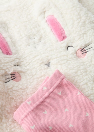 Girls Pink Bunny Top & Leggings Pyjama Set (1-7yrs)