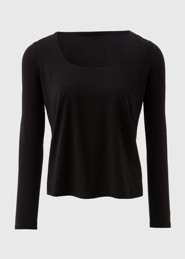 Et Vous Black Square Neck Top