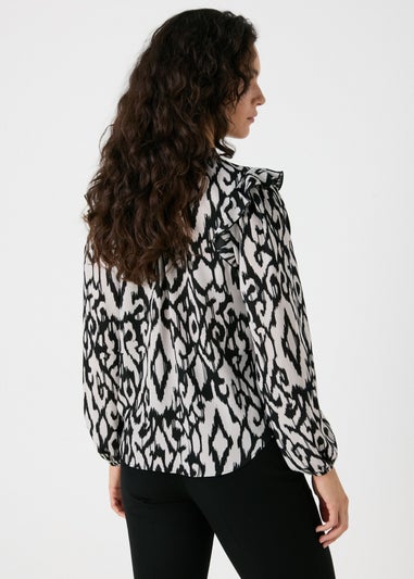 Et Vous Monochrome Ikat Print Blouse