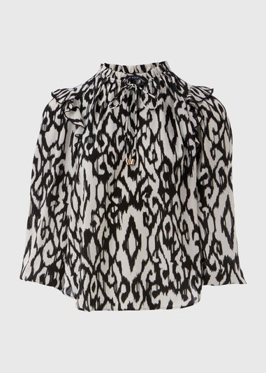 Et Vous Monochrome Ikat Print Blouse