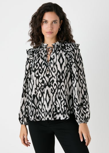 Et Vous Monochrome Ikat Print Blouse