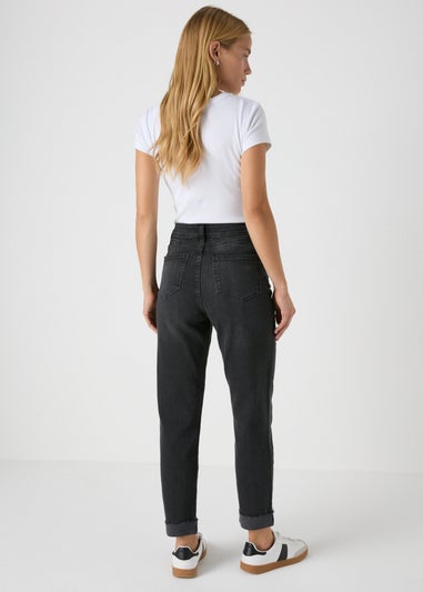 Black Longer Length Mom Jeans