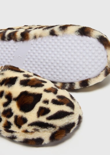 Brown Leopard Print Slippers