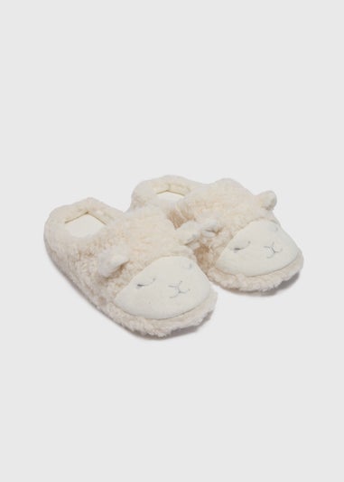 Cream Sheep Design Slippers