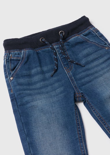 Boys Blue Ribbed Waist Jeans (1-7yrs)