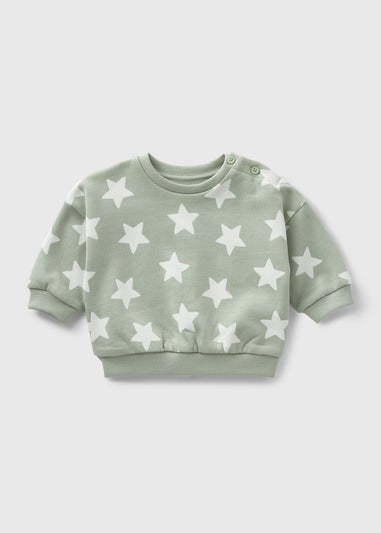 Baby Sage Star Print Sweatshirt (Newborn-23mths)