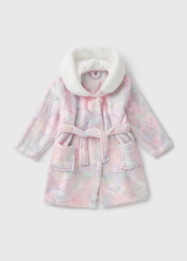 Girls Pink Mermaid Dressing Gown (1-7yrs)