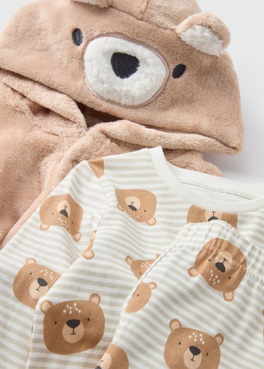 3 Pack Brown Bear Pyjama Set & Dressing Gown (1-7yrs)