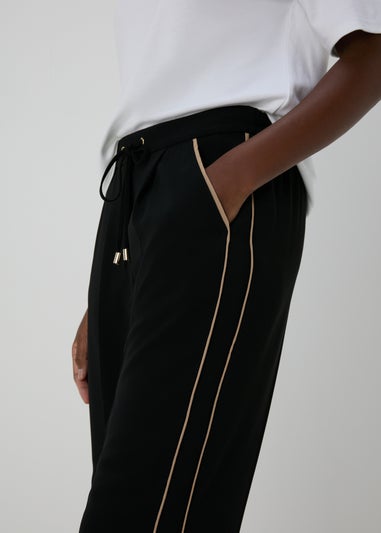 Et Vous Black Side Stripe Wide Leg Trousers