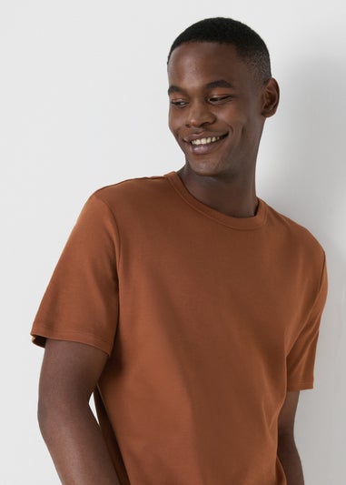 Brown Textured T-Shirt