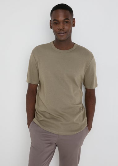 Khaki Textured T-Shirt