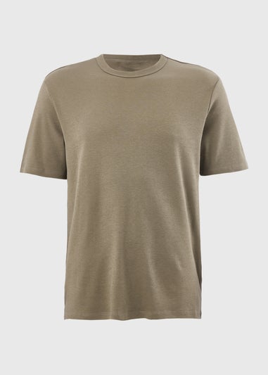 Khaki Textured T-Shirt