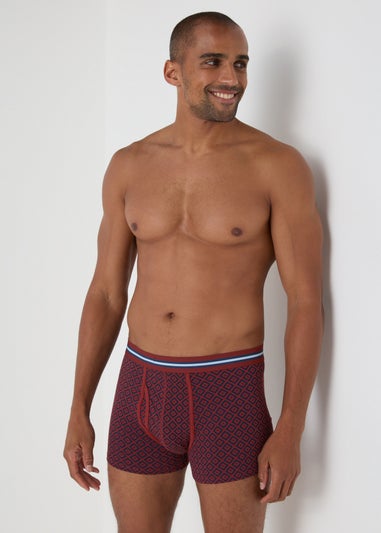 5 Pack Multicolour Geometric Keyhole Boxers