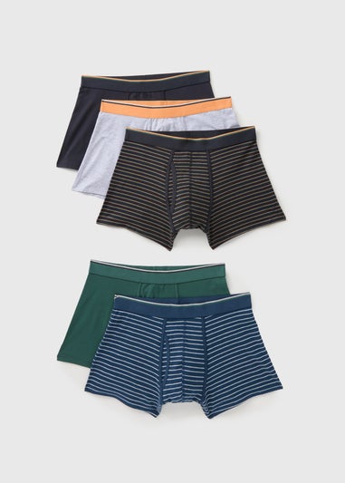 5 Pack Multicolour Stripe Keyhole Boxers