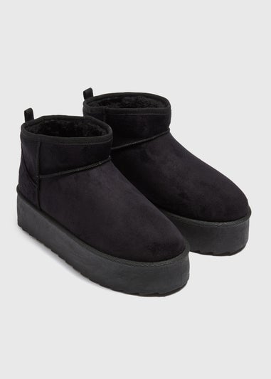 Black Platform Snug Boots