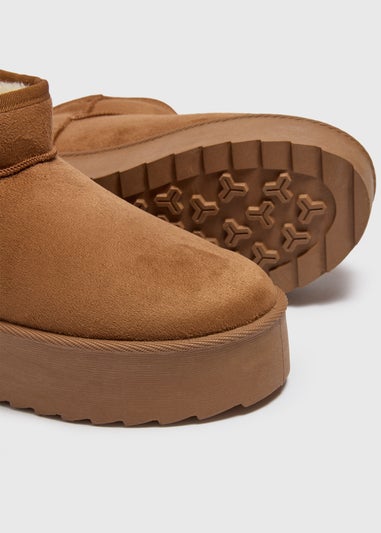 Tan Platform Snug Boots