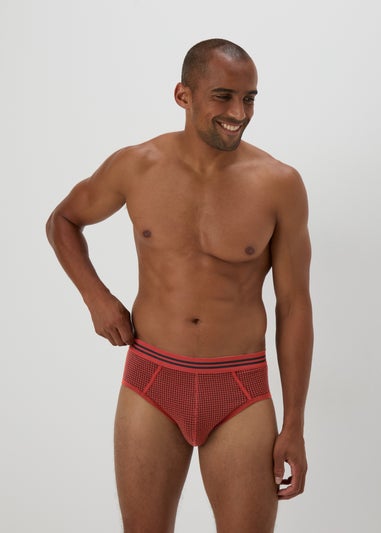 4 Pack Burgundy Geometric Briefs