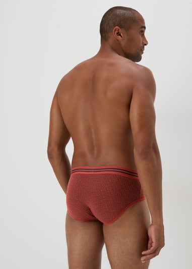 4 Pack Burgundy Geometric Briefs