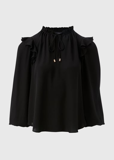 Et Vous Black Frill Blouse