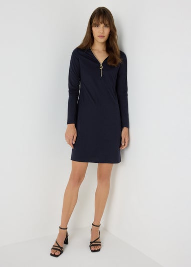 Et Vous Navy Midi Jersey Dress