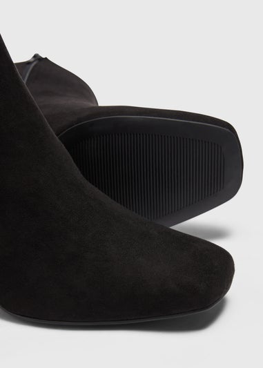 Black Wide Fit Block Heel Boots