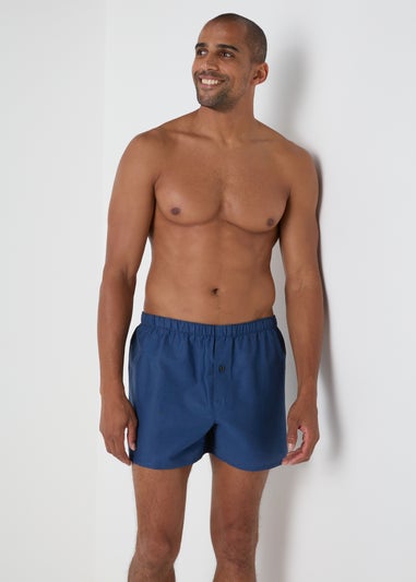 3 Pack Blue Cotton Boxers