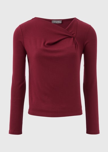 Burgundy Twist Neck Top