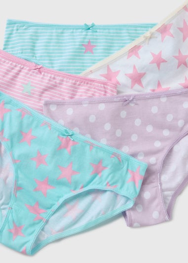 5 Pack Multicolour Patterned Knickers (2-11yrs)