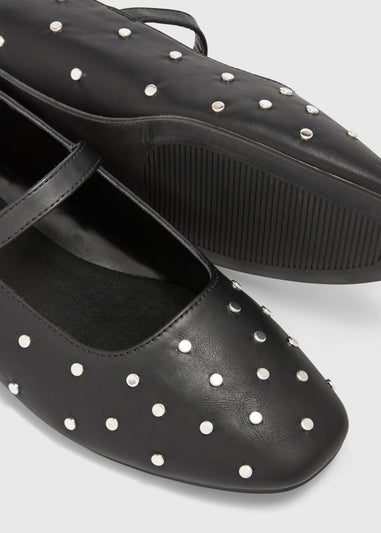 Black Stud Mary Janes