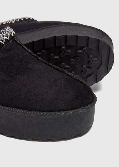 Black Snug Slippers