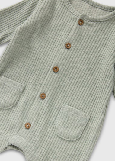 Sage Ribbed Romper (Newborn-23mths)