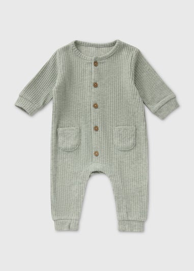 Sage Ribbed Romper (Newborn-23mths)