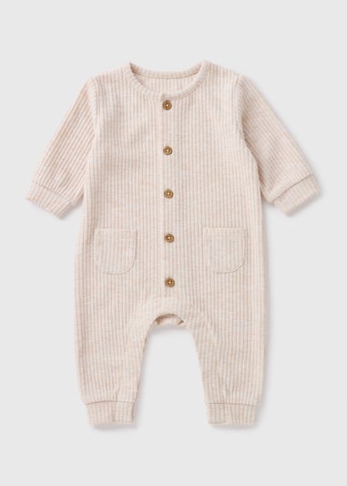 Beige Ribbed Romper (Newborn-23mths)