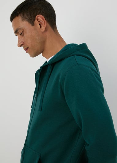 Green Essential Zip Hoodie