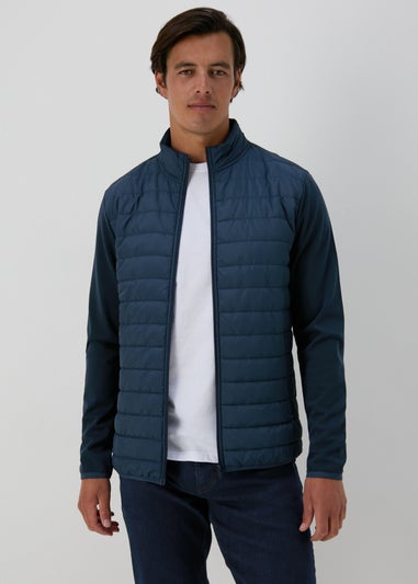 Navy Zip Up Padded Jacket