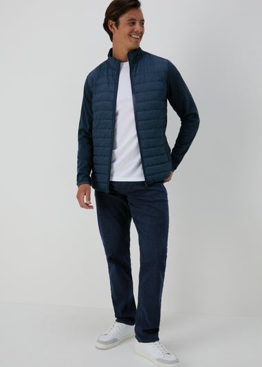 Navy Zip Up Padded Jacket