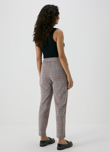 Red Check Tapered Joggers